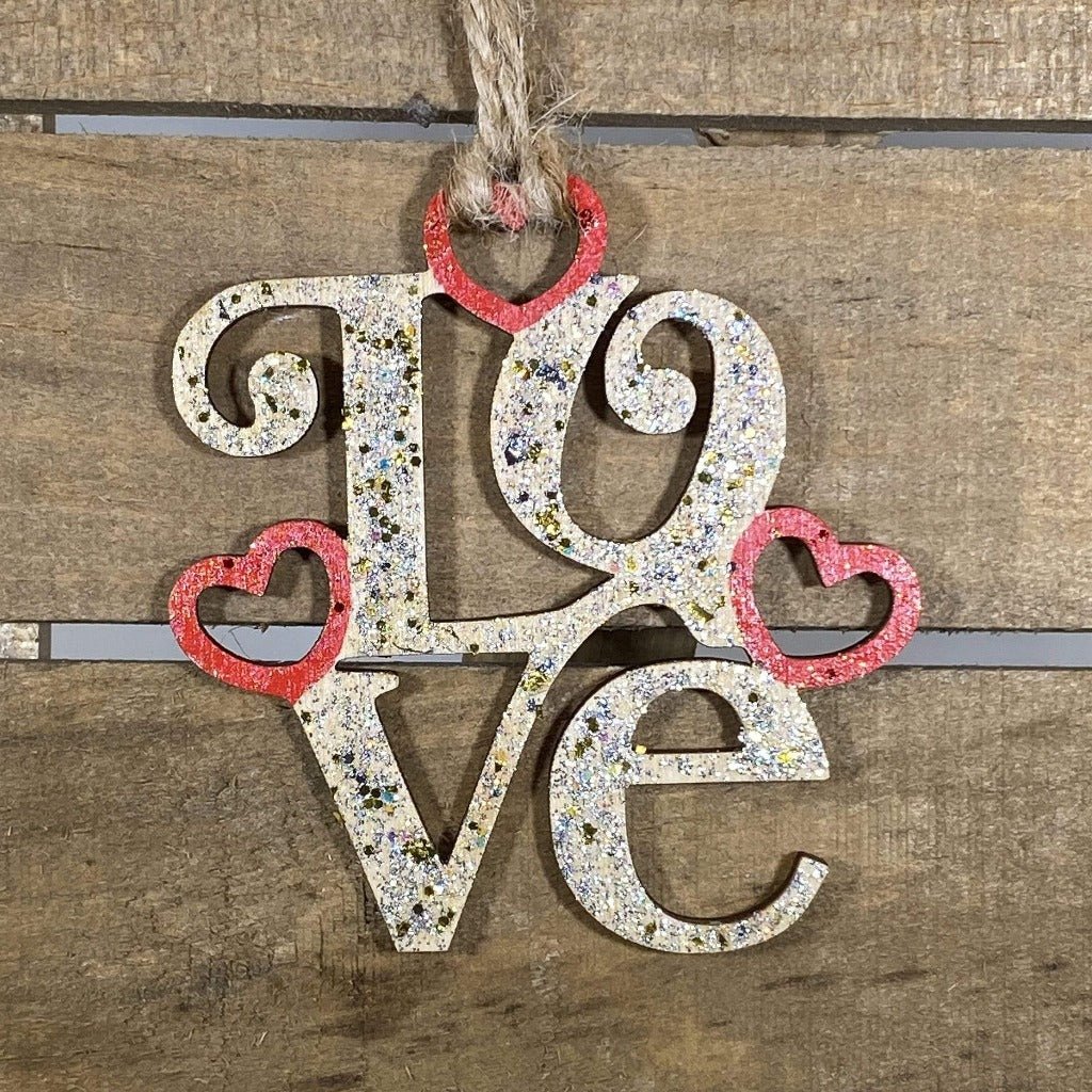 LOVE Wooden Christmas Ornament | Romantic Holiday Decor by Cate's Concepts, LLC, Southern home decor main product photo