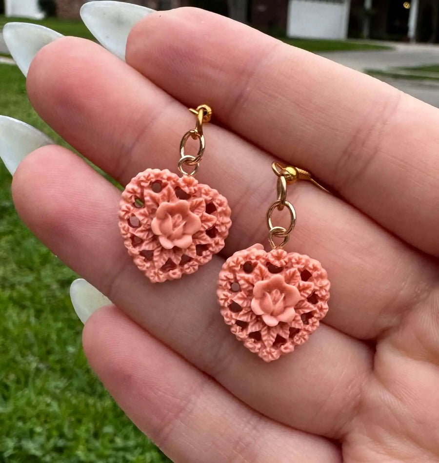 Lacey Heart Earrings | Cottagecore Romantic Jewelry Gift