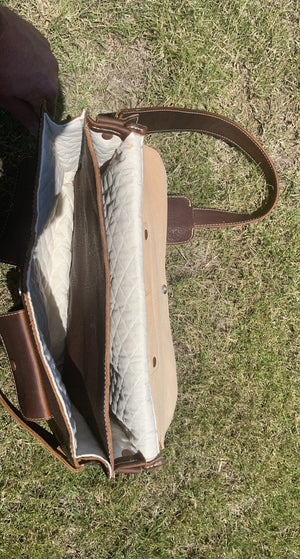 Laptop Bag by Kw Leatherworks, handmade leather goods detail photo 6
