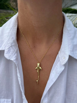 Large Shark Necklace by HALT, handmade jewelry detail photo 2