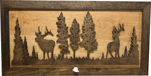 Deer and Elk Gun Concealment Furniture - Handcrafted Wooden Gun Cabinets - Gun Shelf Hidden Storage for Rifles, Shotguns, & Handguns - Quick Access Hidden Wall Safe (Extra Large)