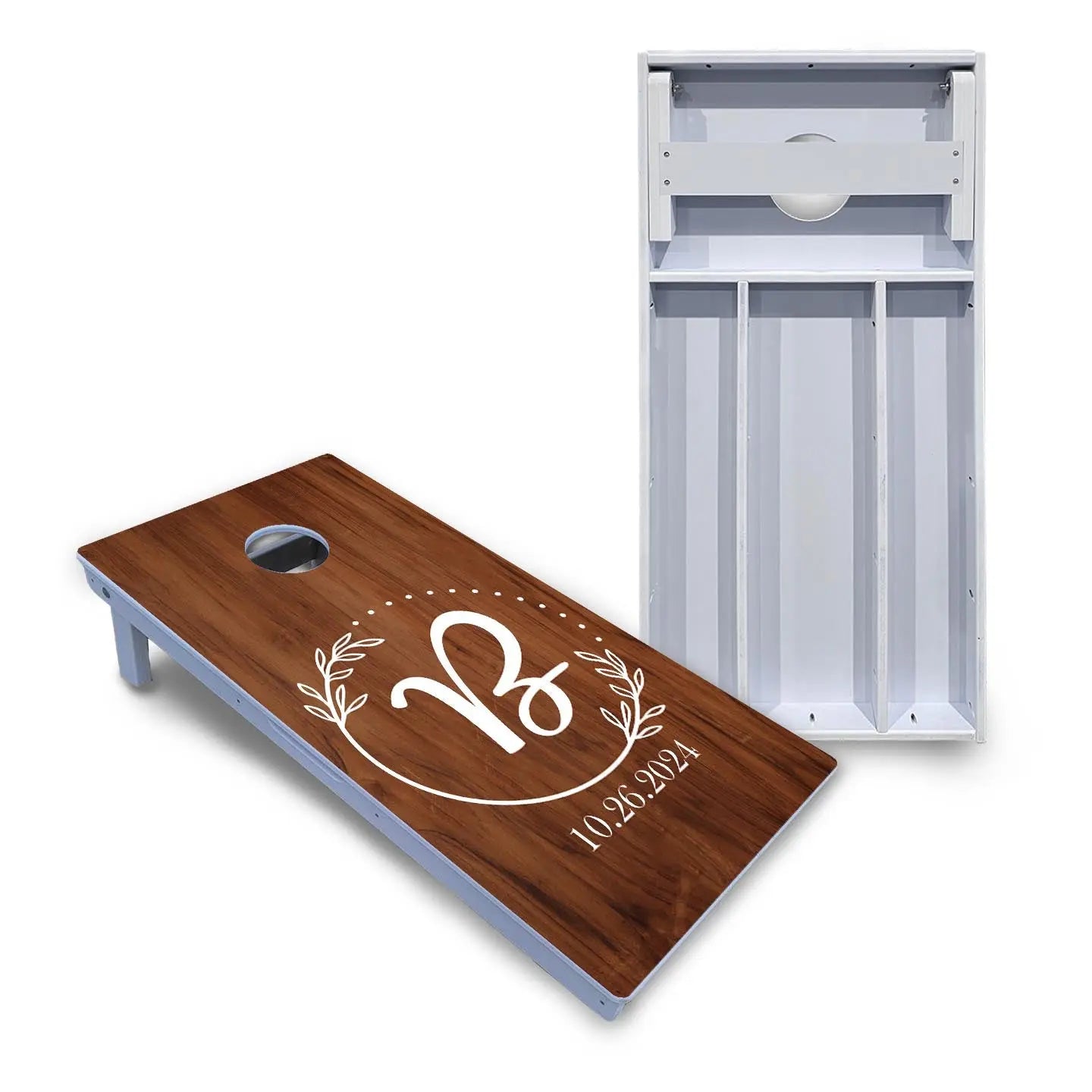 Laurel Wreath Cornhole Boards - All Weather Series by Cornhole Solutions, custom cornhole board main product photo