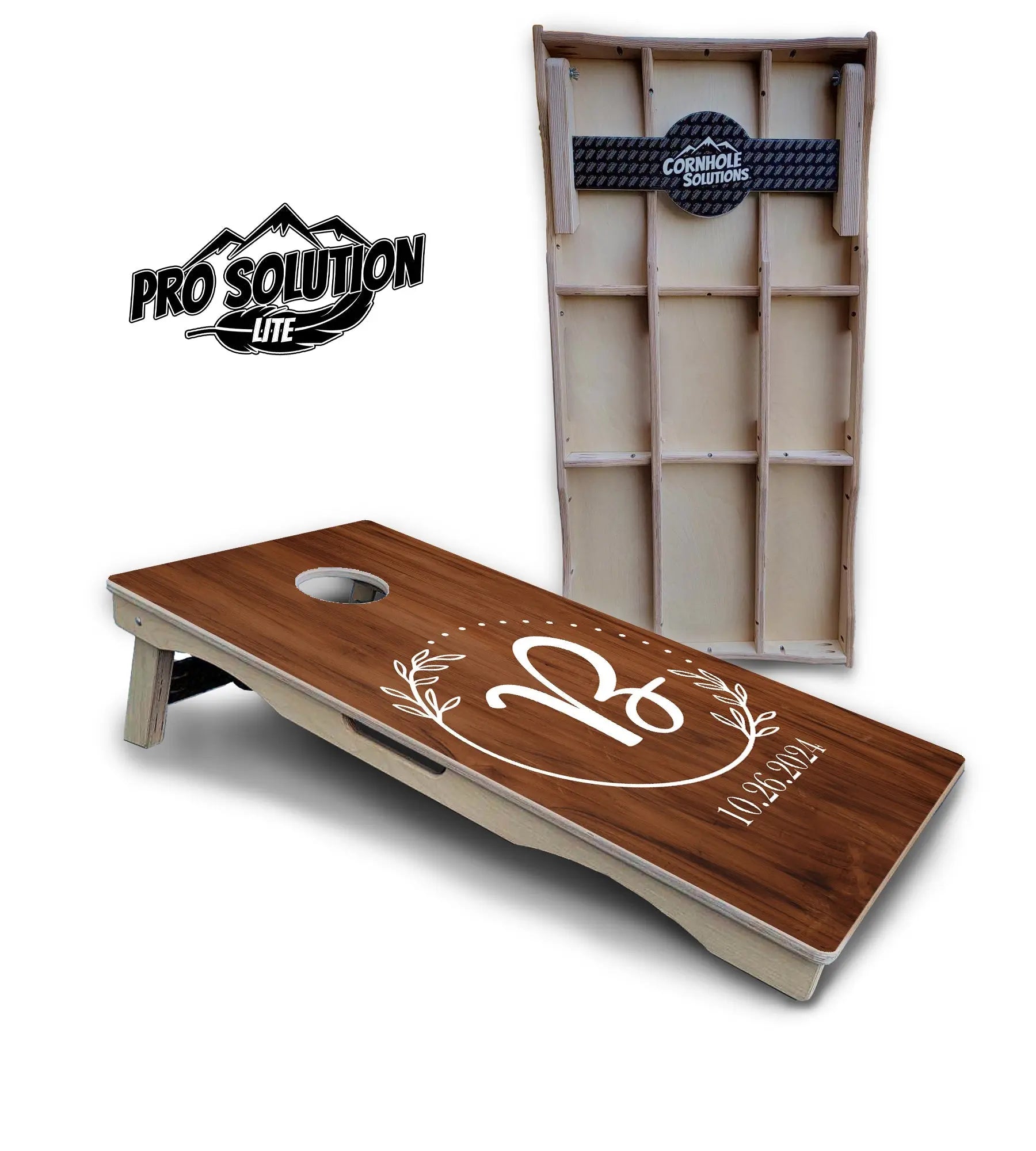 Laurel Wreath Cornhole Boards - c Birch - Pro Solution Lite Series Cornhole Solutions