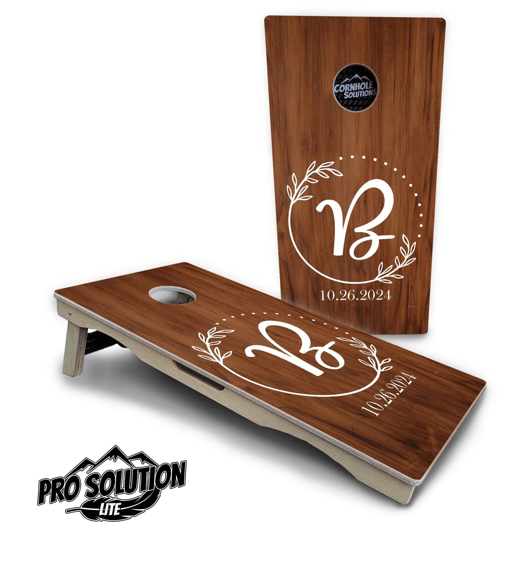 Laurel Wreath Cornhole Boards - c Birch - Pro Solution Lite Series Cornhole Solutions