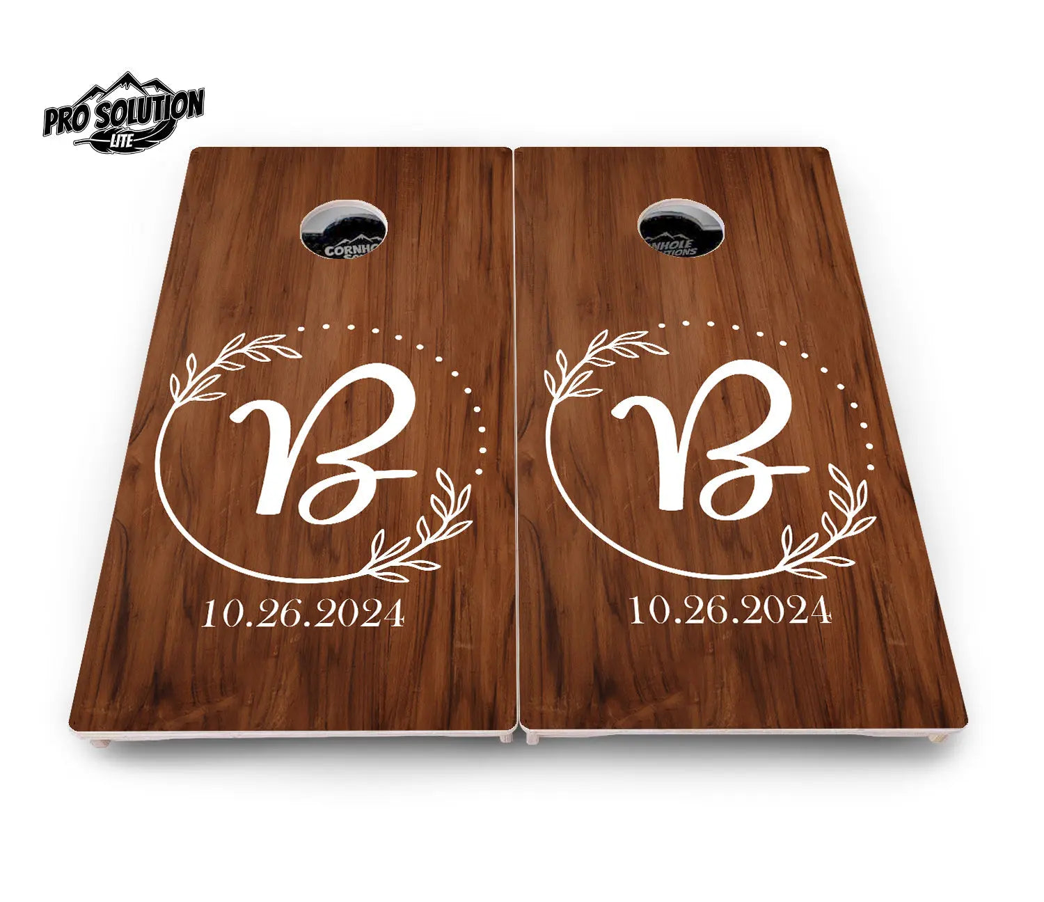 Laurel Wreath Cornhole Boards - c Birch - Pro Solution Lite Series by Cornhole Solutions, custom cornhole board detail photo 4