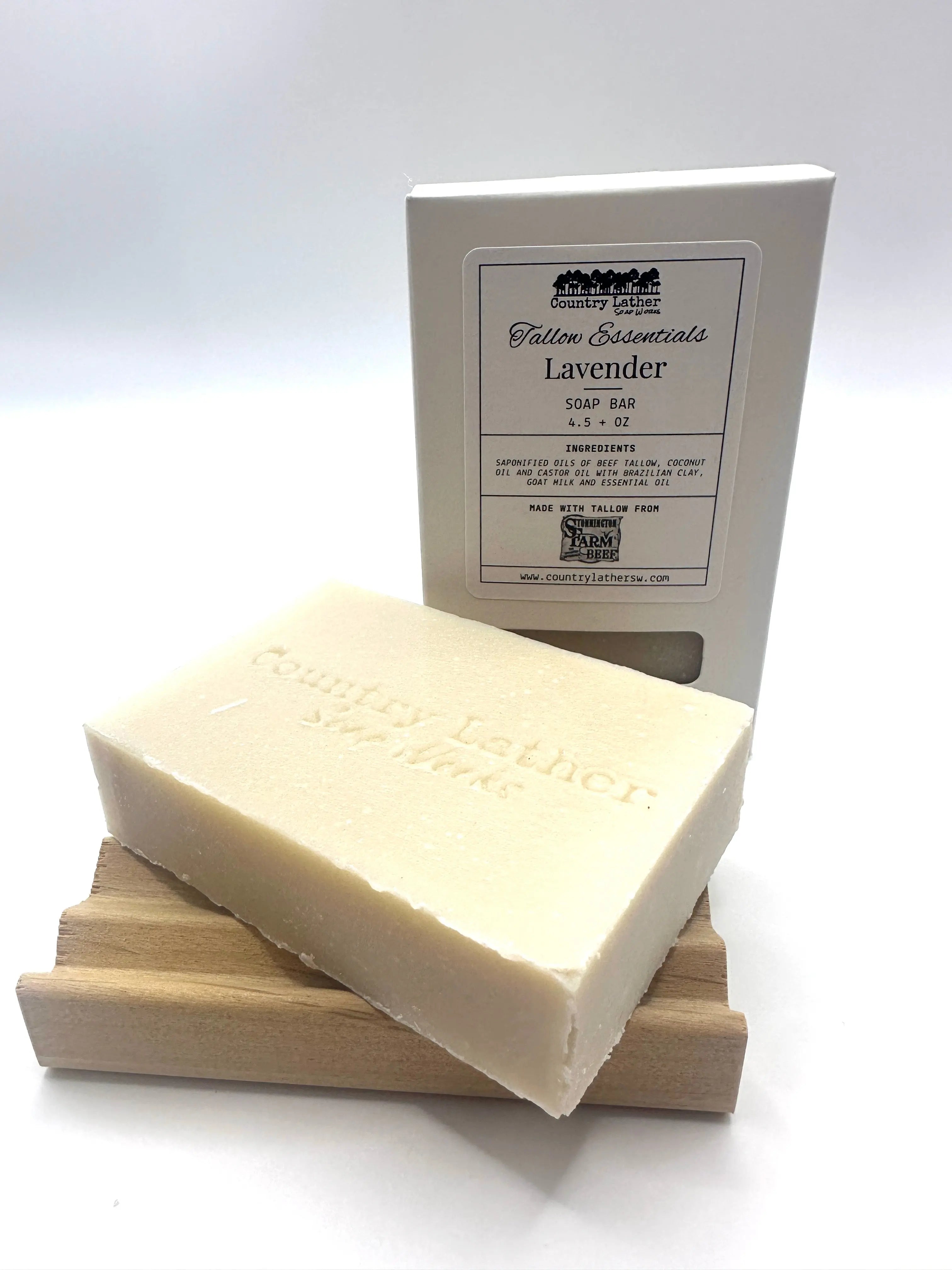 Lavender Tallow soap bar by Country Lather Soap Works