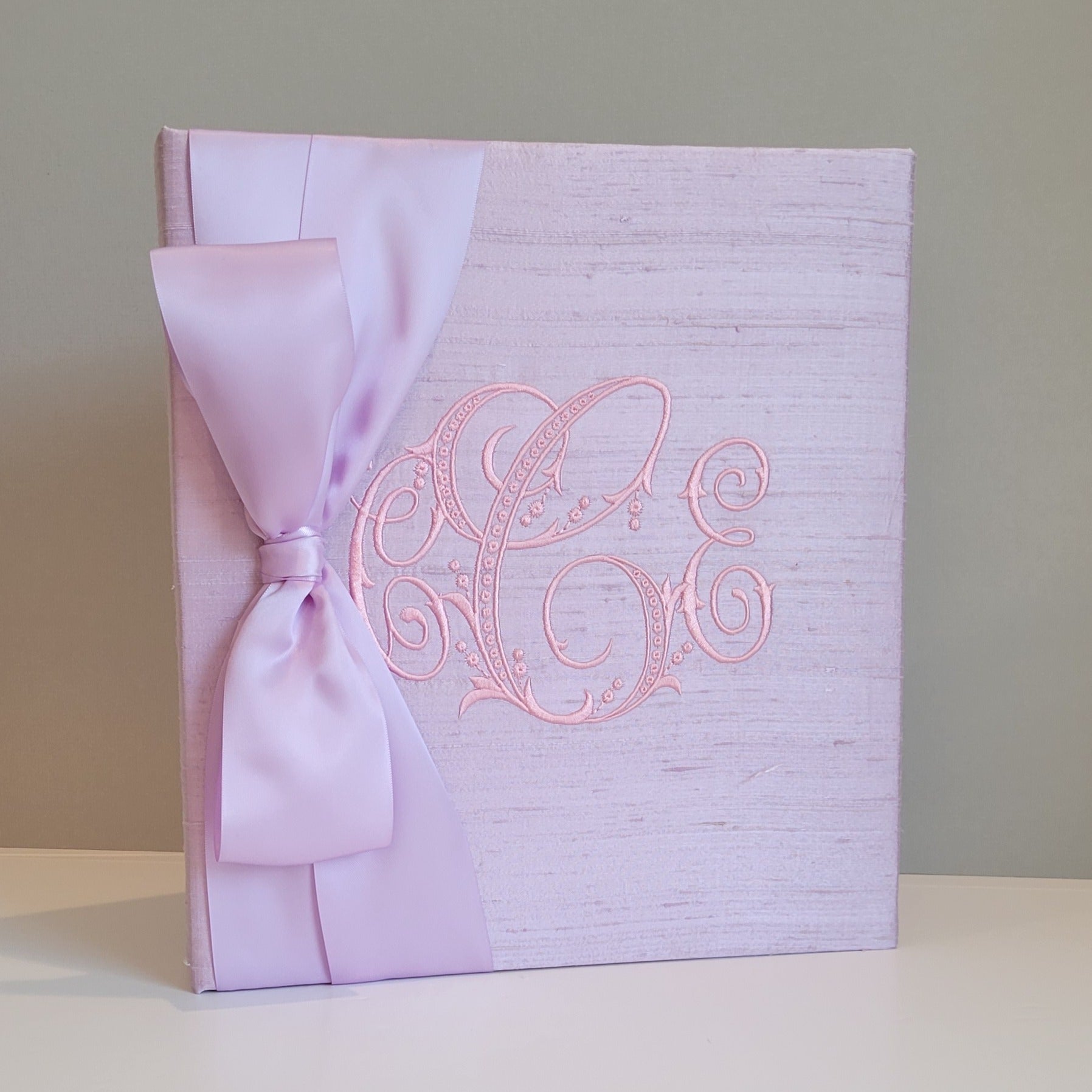 Baby Memory Book - Lavender Silk (w/ SATIN Bow) by AP Creations in Tuscaloosa, paper gift main product photo