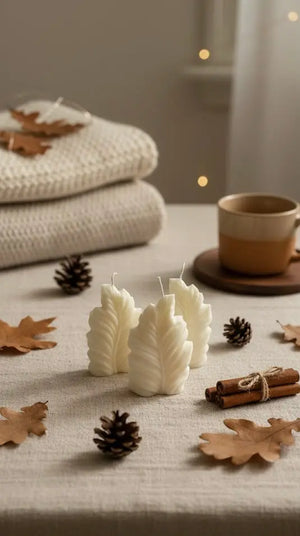 Leaf Candle by Believe Candle, scented candle detail photo 3