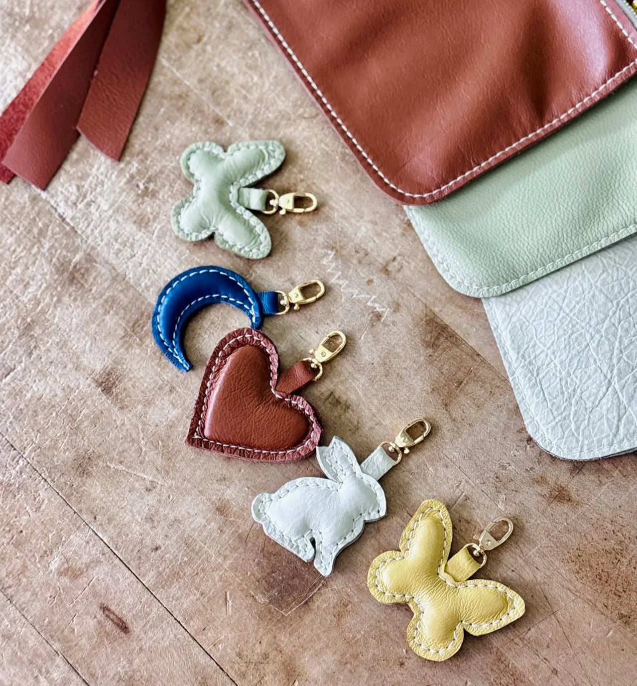 Leather Bunny Charm by Feelhandmade, handmade leather goods detail photo 4