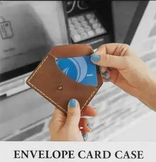 Leather Card Case: Handmade Envelope Wallet by Main Street Collective in Mississippi. Minimalist Wallet.