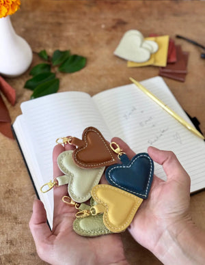 Leather Heart Charm by Feelhandmade, handmade leather goods main product photo