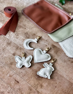Leather Moon Charm by Feelhandmade, handmade leather goods detail photo 3