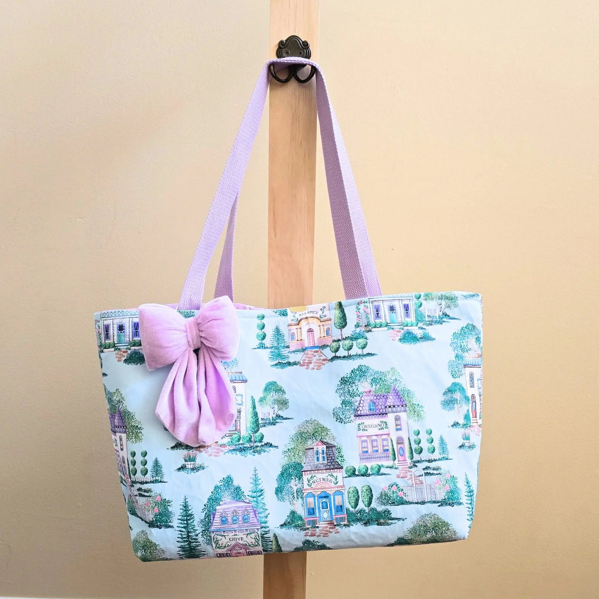 Lenox Spice Village Tote Bag, Handmade Cottagecore Tote with Bow ...
