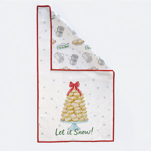 Let it Snow! Beignet Tree Kitchen Towel by Nola Tawk, tea towel detail photo 3