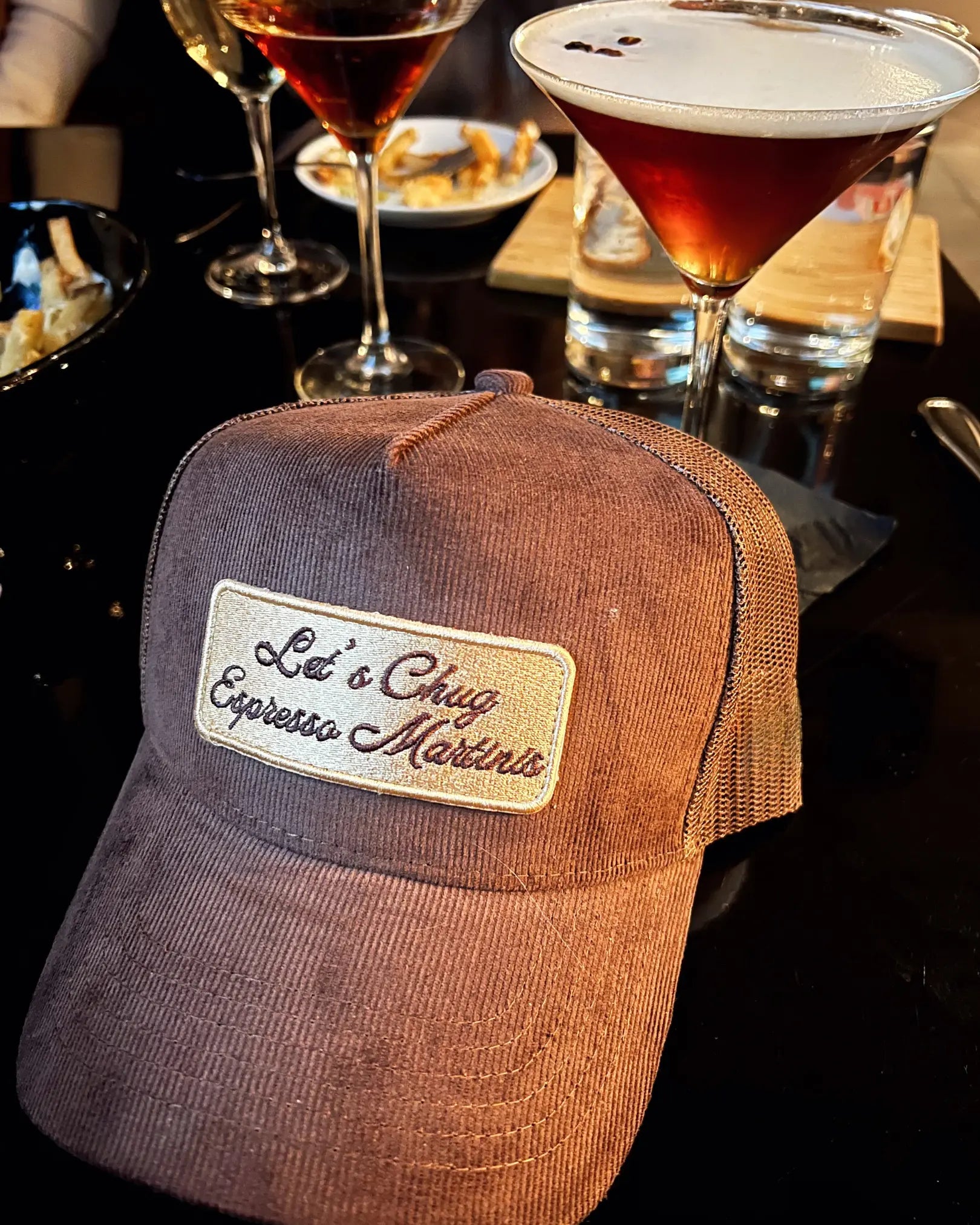 Let's Chug Espresso Martinis - Trucker Hat by KenzKustomz, Southern lifestyle apparel detail photo 7