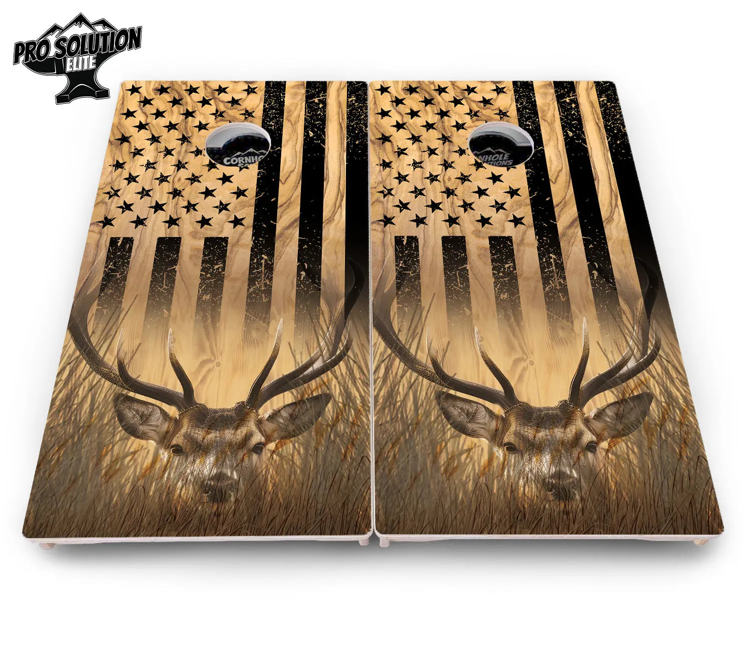 Light Wood Deer & Fish Cornhole Boards - Pro Solution Elite Series Cornhole Solutions