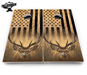 Light Wood Deer & Fish Cornhole Boards - Pro Solution Elite Series Cornhole Solutions