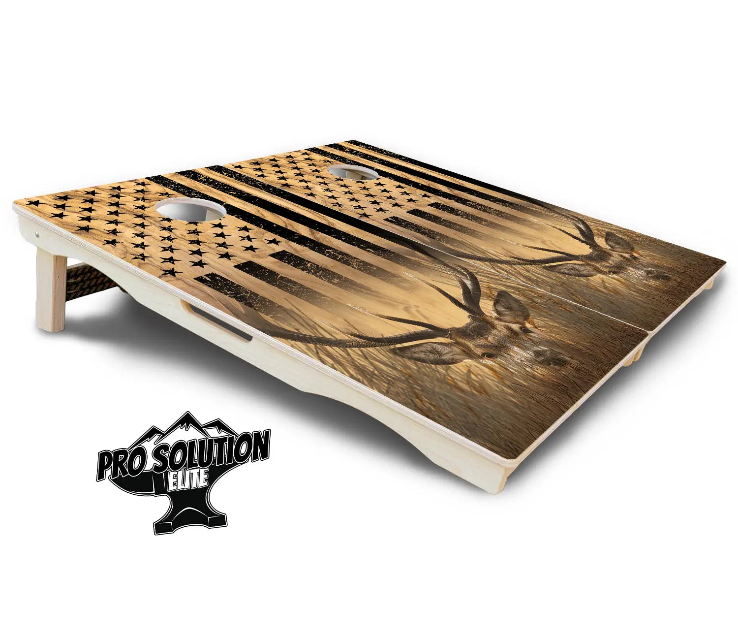 Light Wood Deer & Fish Cornhole Boards - Pro Solution Elite Series Cornhole Solutions