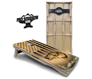 Light Wood Deer & Fish Cornhole Boards - Pro Solution Elite Series Cornhole Solutions