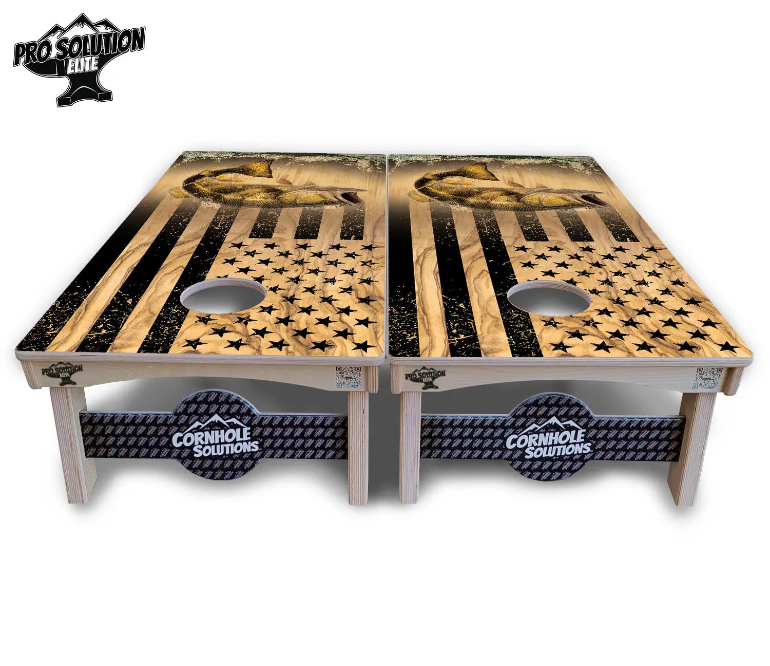 Light Wood Deer & Fish Cornhole Boards - Pro Solution Elite Series Cornhole Solutions
