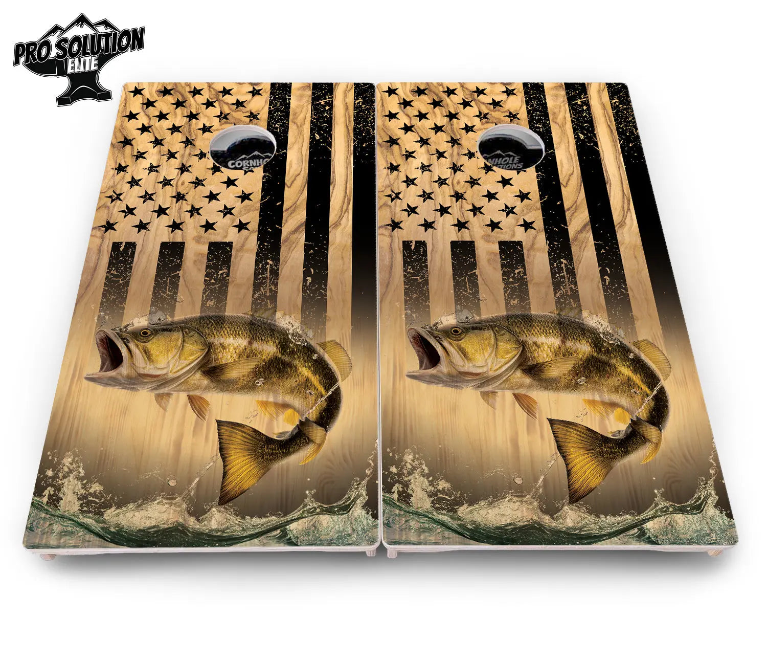 Light Wood Deer & Fish Cornhole Boards - Pro Solution Elite Series Cornhole Solutions