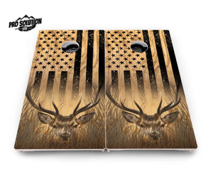 Light Wood Deer & Fish Flag Cornhole Boards - Pro Solution Lite Series by Cornhole Solutions, custom cornhole board detail photo 3