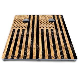 Light Wood Flag Cornhole Boards - All Weather Series by Cornhole Solutions, custom cornhole board detail photo 4