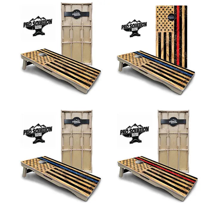 Light Wood Flag Cornhole Boards - Pro Solution Elite Series by Cornhole Solutions, custom cornhole board main product photo