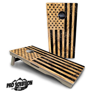 Light Wood Flag Cornhole Boards - Pro Solution Elite Series by Cornhole Solutions, custom cornhole board detail photo 3
