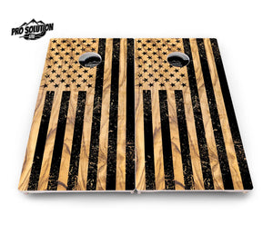 Light Wood Flag Cornhole Boards - Pro Solution Elite Series by Cornhole Solutions, custom cornhole board detail photo 5