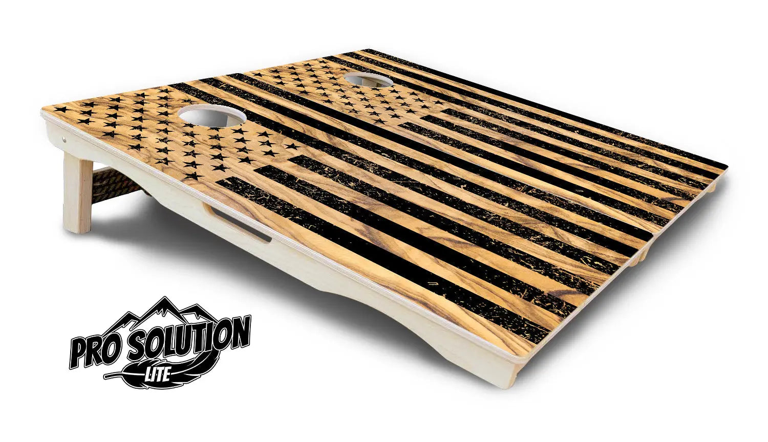 Light Wood Flag Cornhole Boards - Pro Solution Elite Series by Cornhole Solutions, custom cornhole board detail photo 6