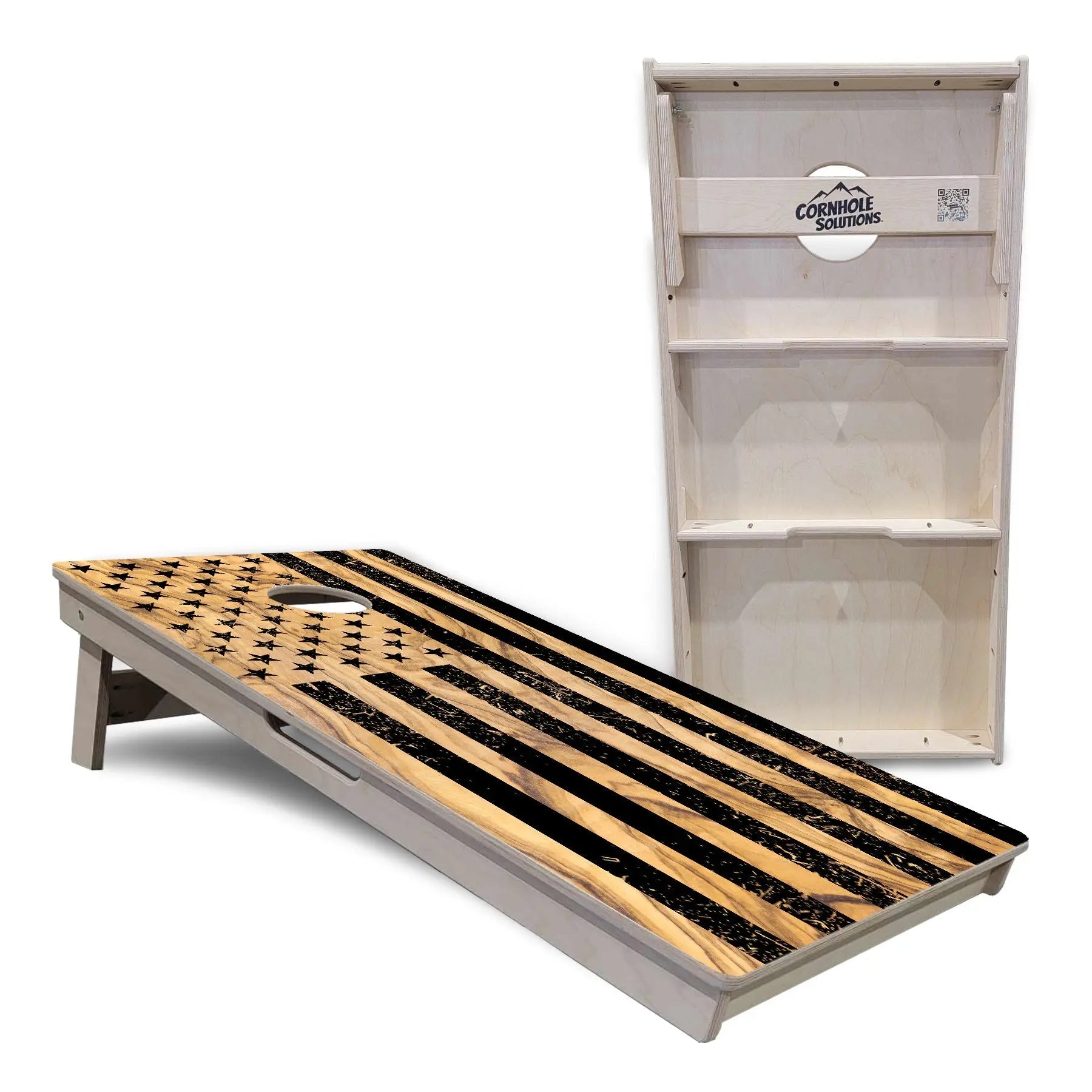 Light Wood Flag Cornhole Boards - Professional Tournament Series by Cornhole Solutions, custom cornhole board detail photo 4