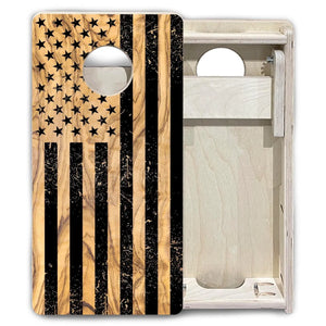 Light Wood Flag - Mini or Vacation Size Cornhole Boards by Cornhole Solutions, custom cornhole board detail photo 6