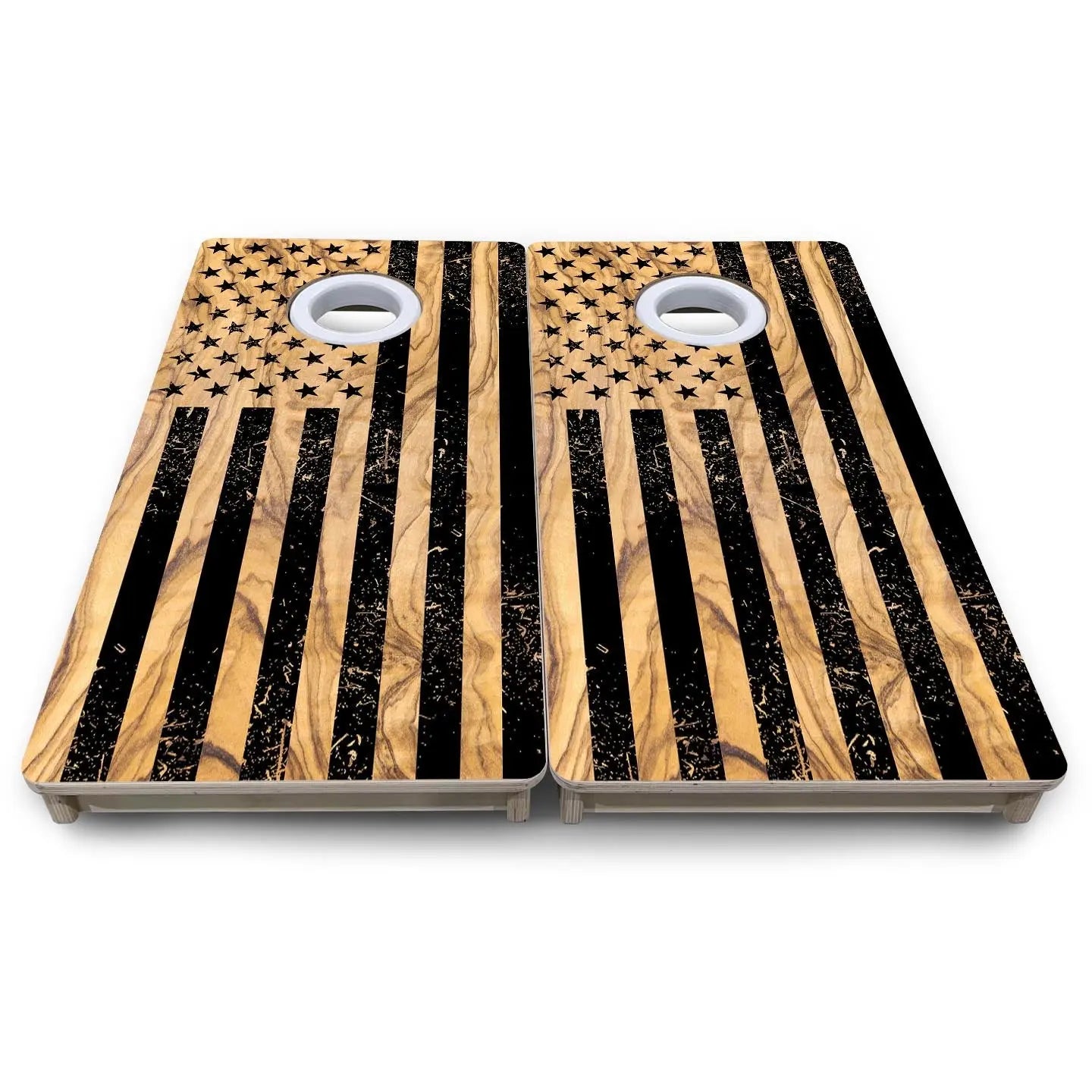 Light Wood Flag - Mini or Vacation Size Cornhole Boards by Cornhole Solutions, custom cornhole board detail photo 8