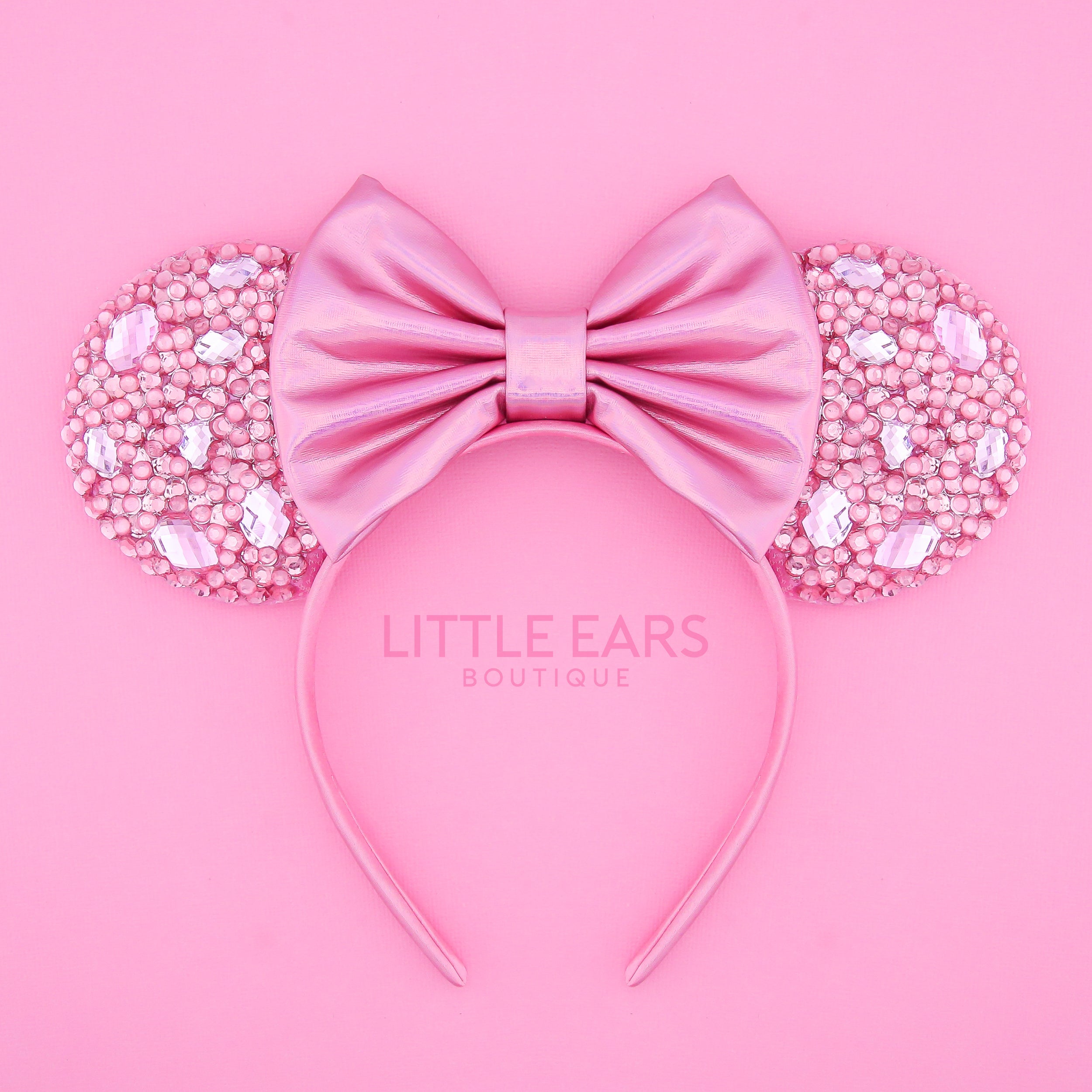Light pink sparkle theme park ears by Little Ears Boutique