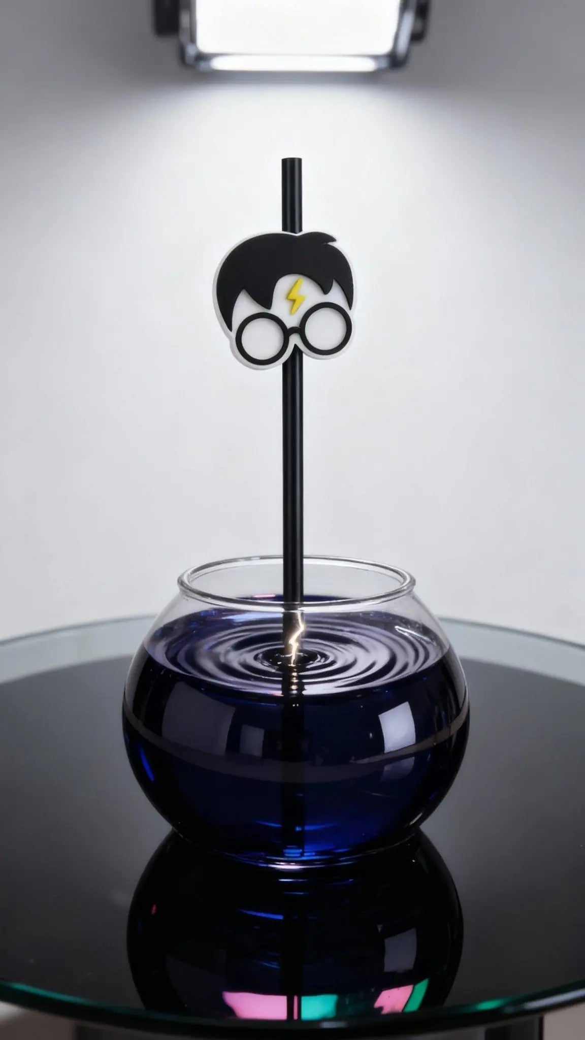 Lightning-Bolt Wizard Straw Topper – 3D Printed (Black & White) The Tween Space