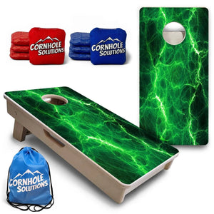 Lightning - Mini Cornhole Board Set (12" x 24") with 8 Mini Bags by Cornhole Solutions, custom cornhole board detail photo 2