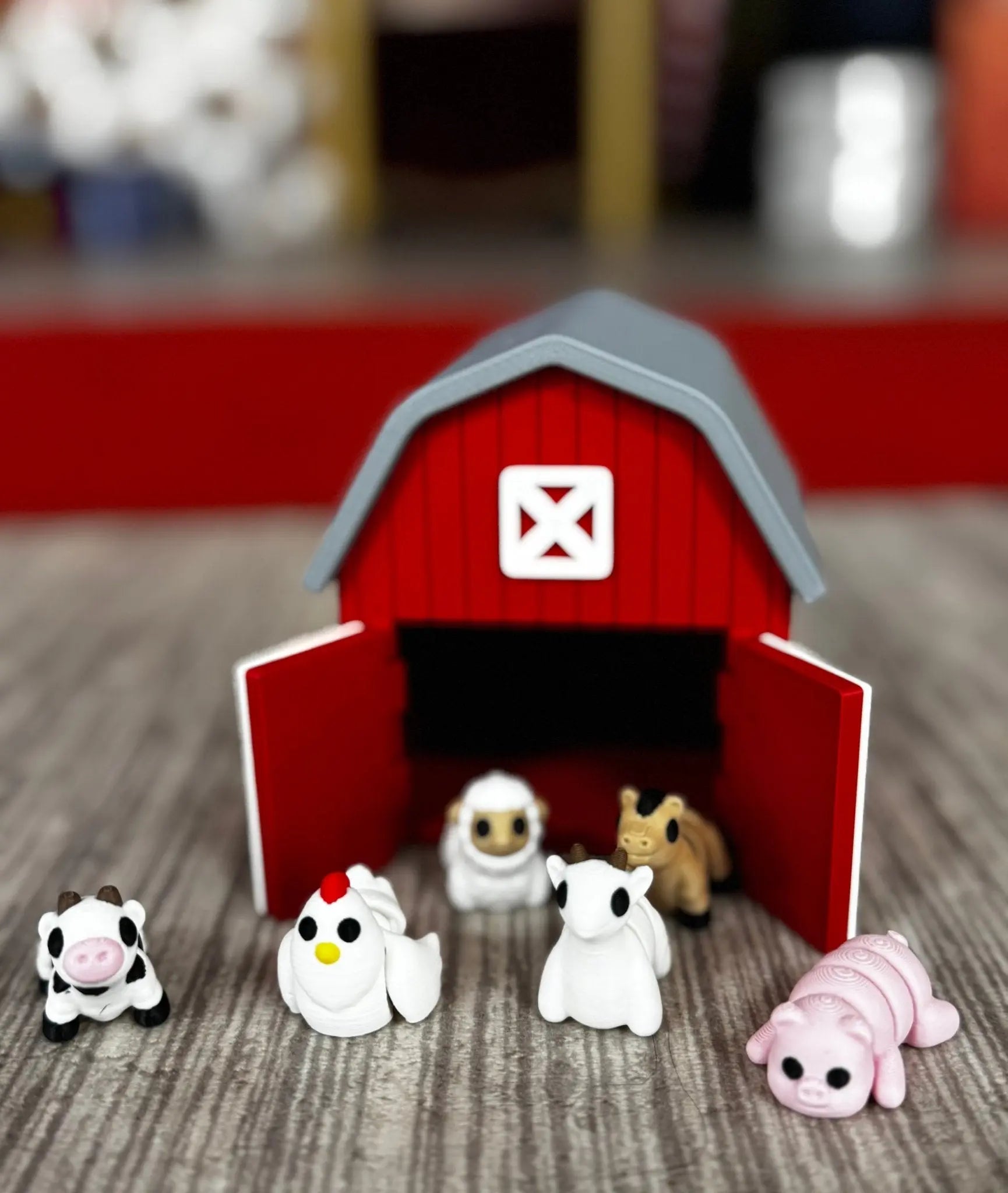 Lil Critter Barn Playhouse | 3D Printed Mini Fidget Display by Mushroom Lady Co, paper gift detail photo 4