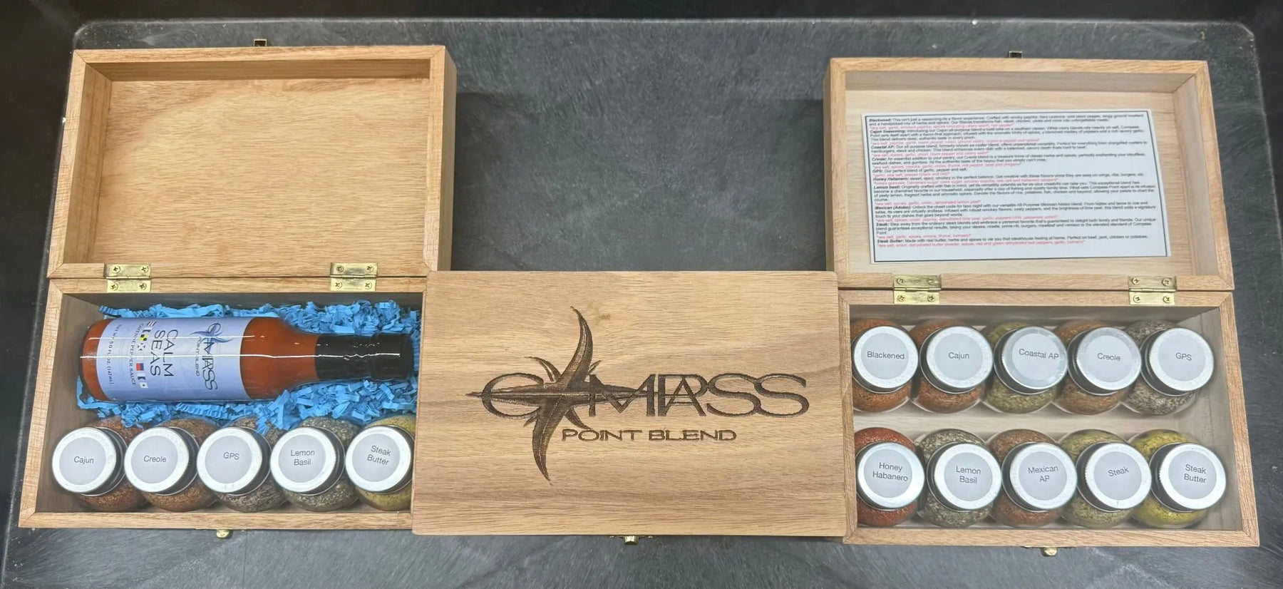 Limited Edition Wooden 10 Sample Box by Compass Point, Southern food gift main product photo