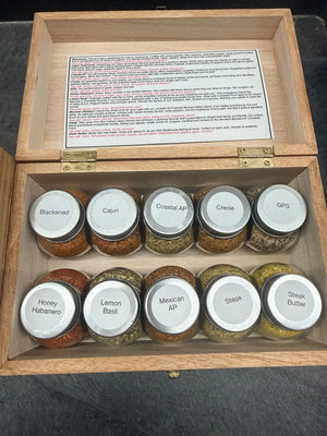 Limited Edition Wooden 10 Sample Box by Compass Point, Southern food gift detail photo 2