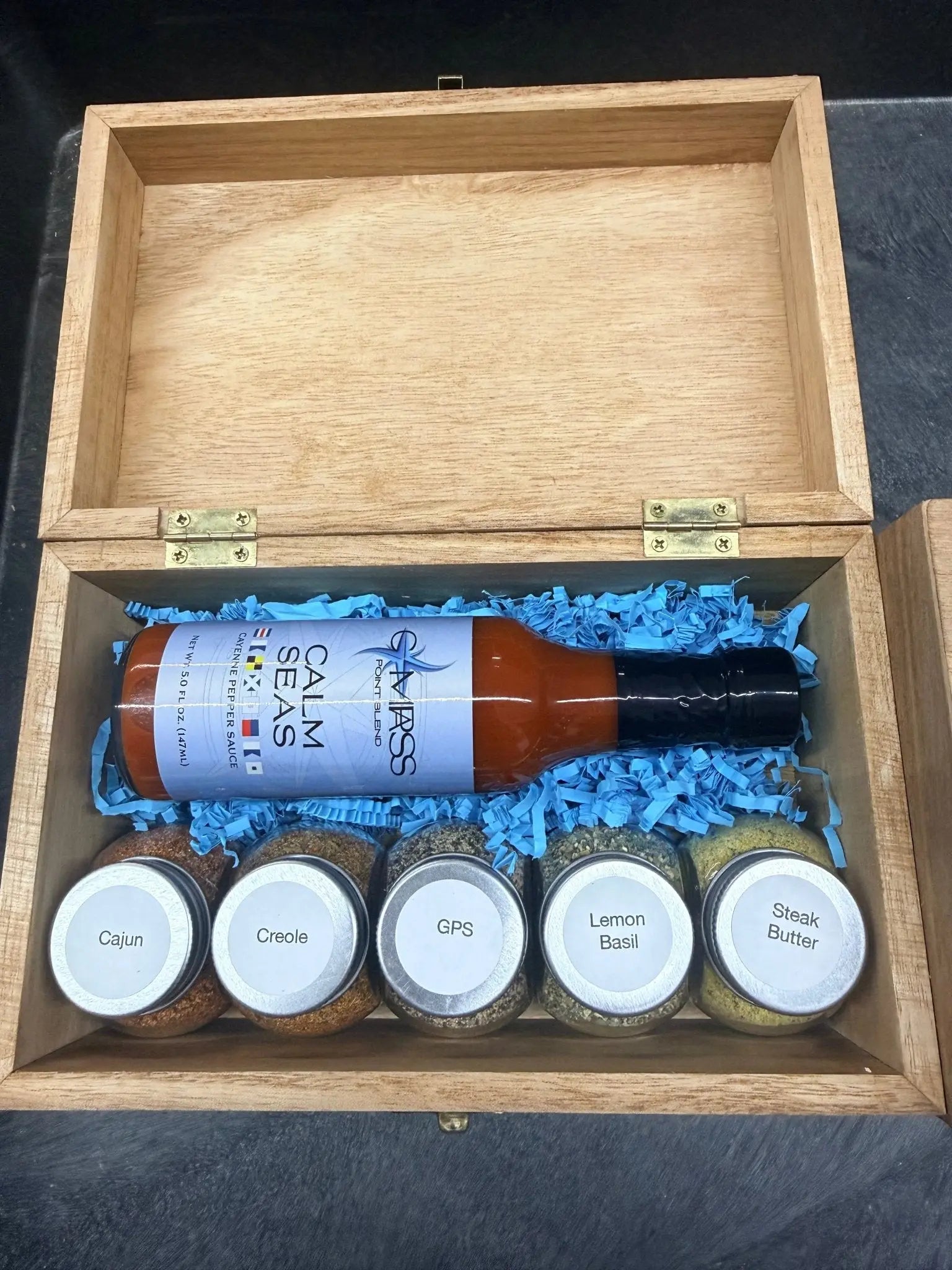 Limited Edition Wooden Hot Sauce Box Compass Point
