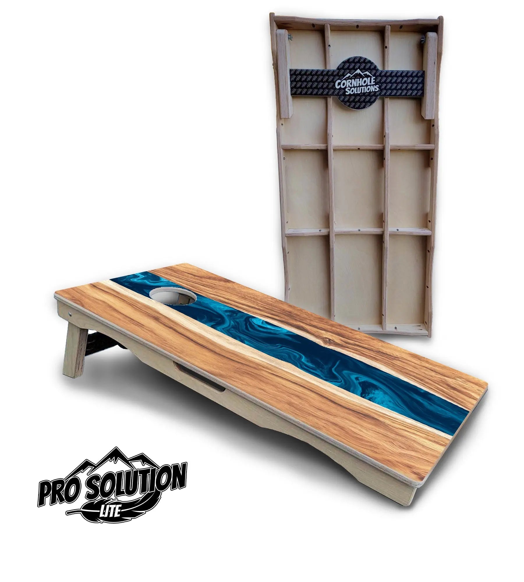 Live Edge River Cornhole Boards - Pro Solution Lite Series Cornhole Solutions