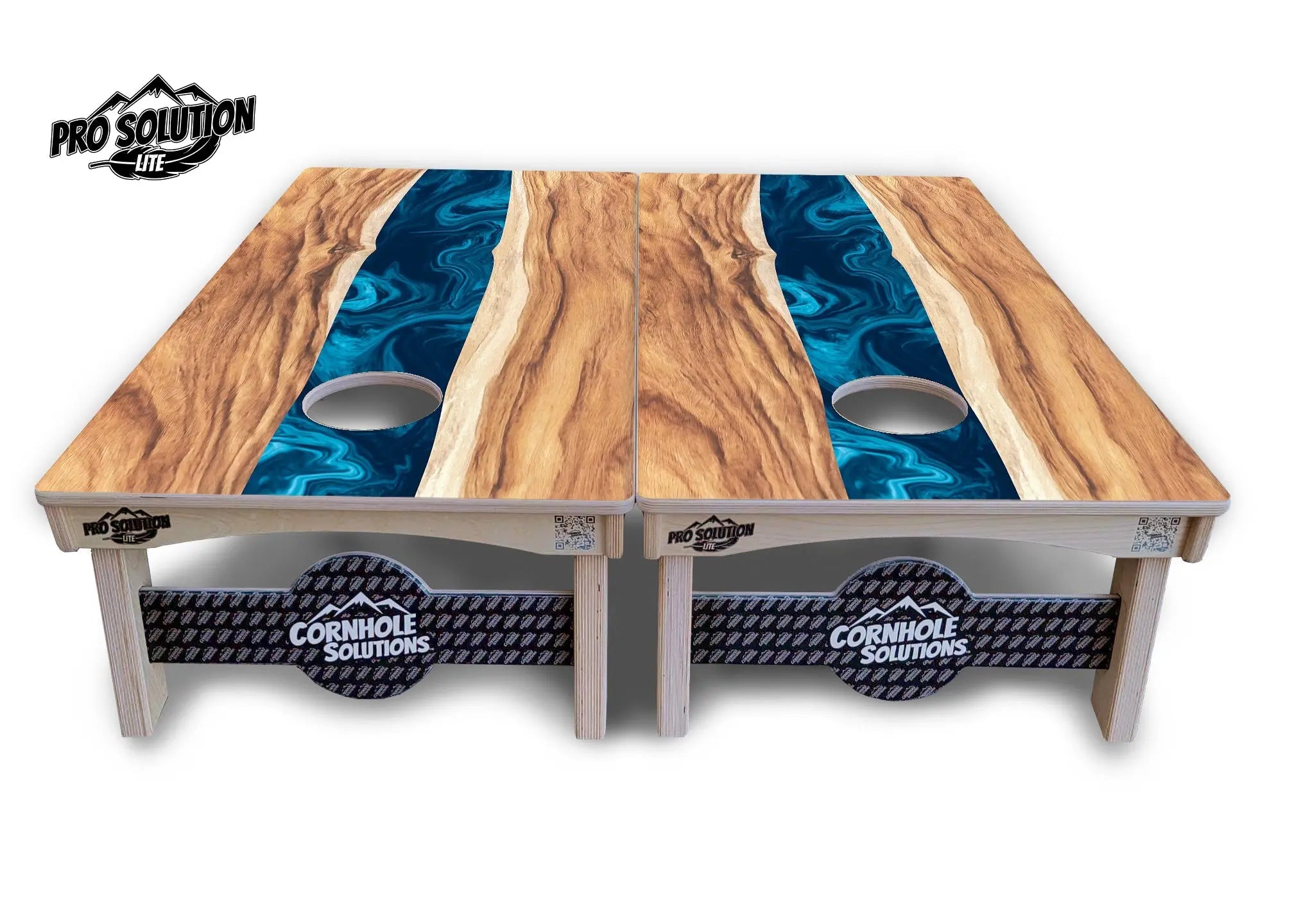 Live Edge River Cornhole Boards - Pro Solution Lite Series Cornhole Solutions