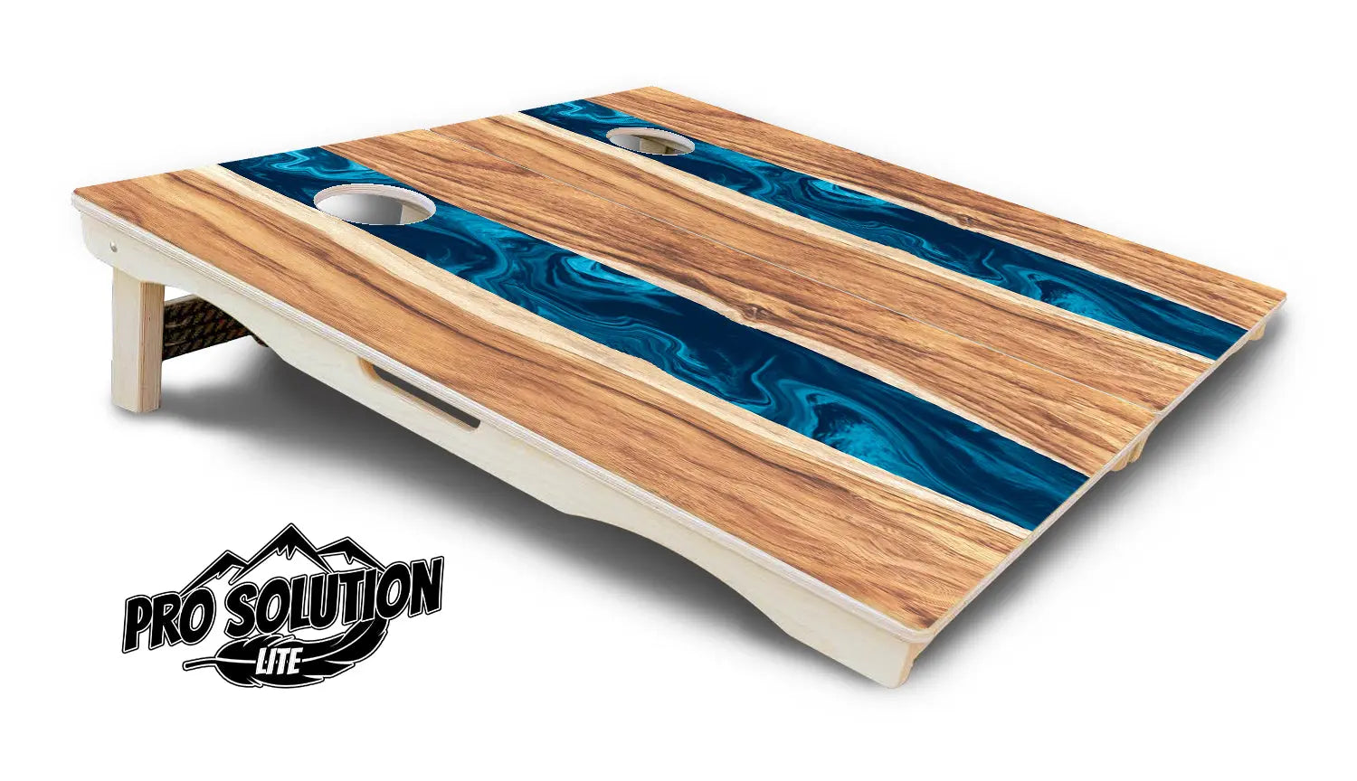 Live Edge River Cornhole Boards - Pro Solution Lite Series by Cornhole Solutions, custom cornhole board detail photo 4
