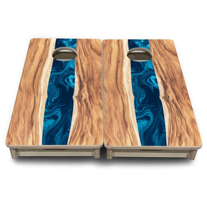 Live Edge River - Mini or Vacation Size Cornhole Boards by Cornhole Solutions, custom cornhole board detail photo 2