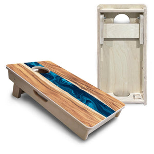 Live Edge River - Mini or Vacation Size Cornhole Boards by Cornhole Solutions, custom cornhole board detail photo 4