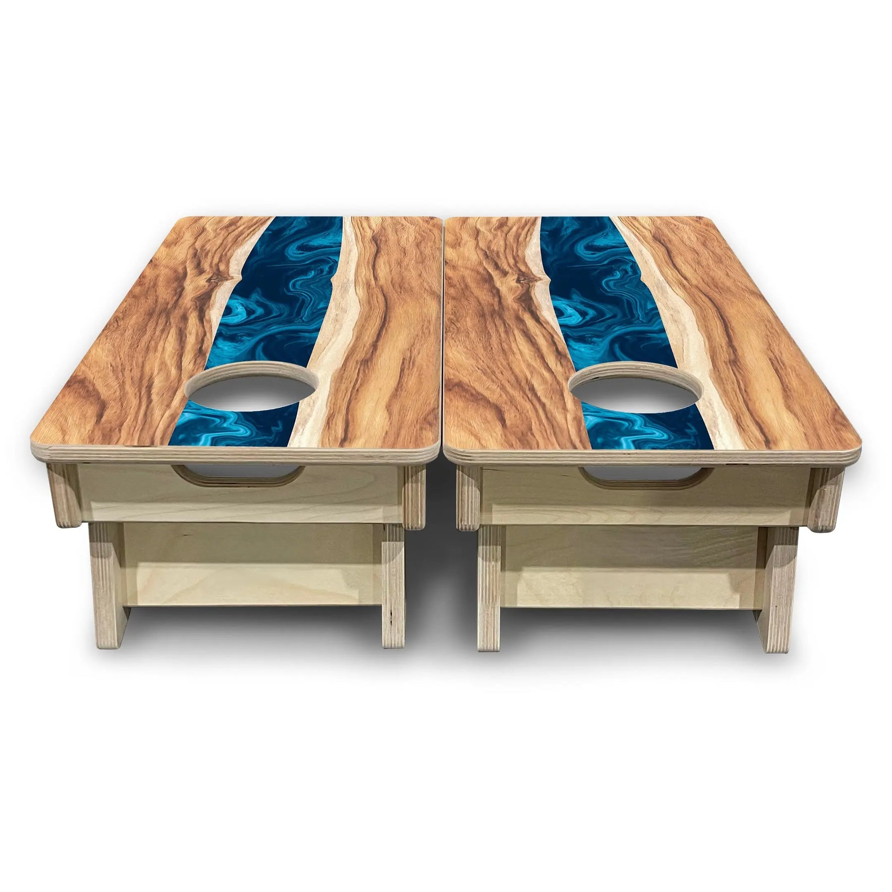 Live Edge River - Mini or Vacation Size Cornhole Boards by Cornhole Solutions, custom cornhole board detail photo 5