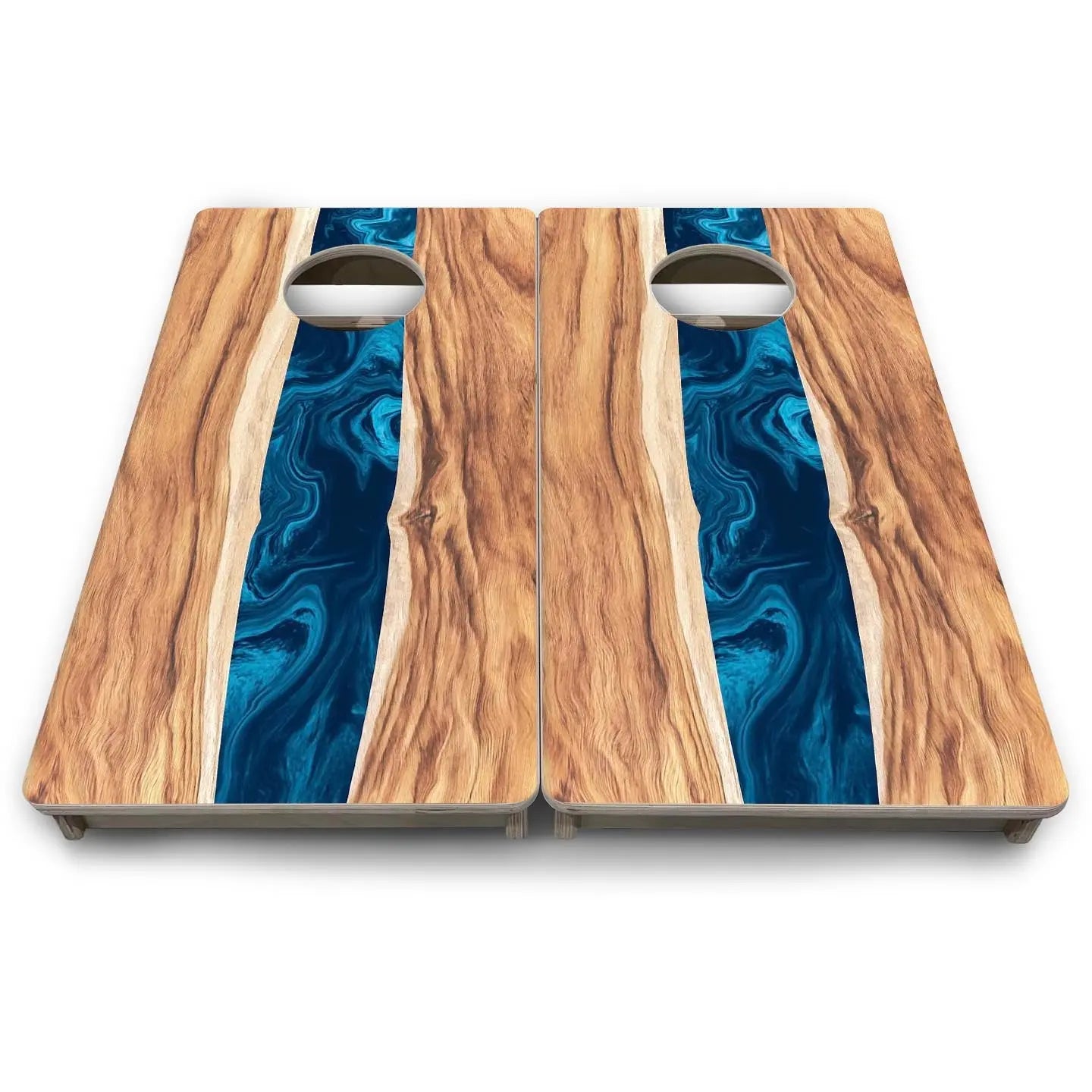 Live Edge River - Mini or Vacation Size Cornhole Boards by Cornhole Solutions, custom cornhole board detail photo 7