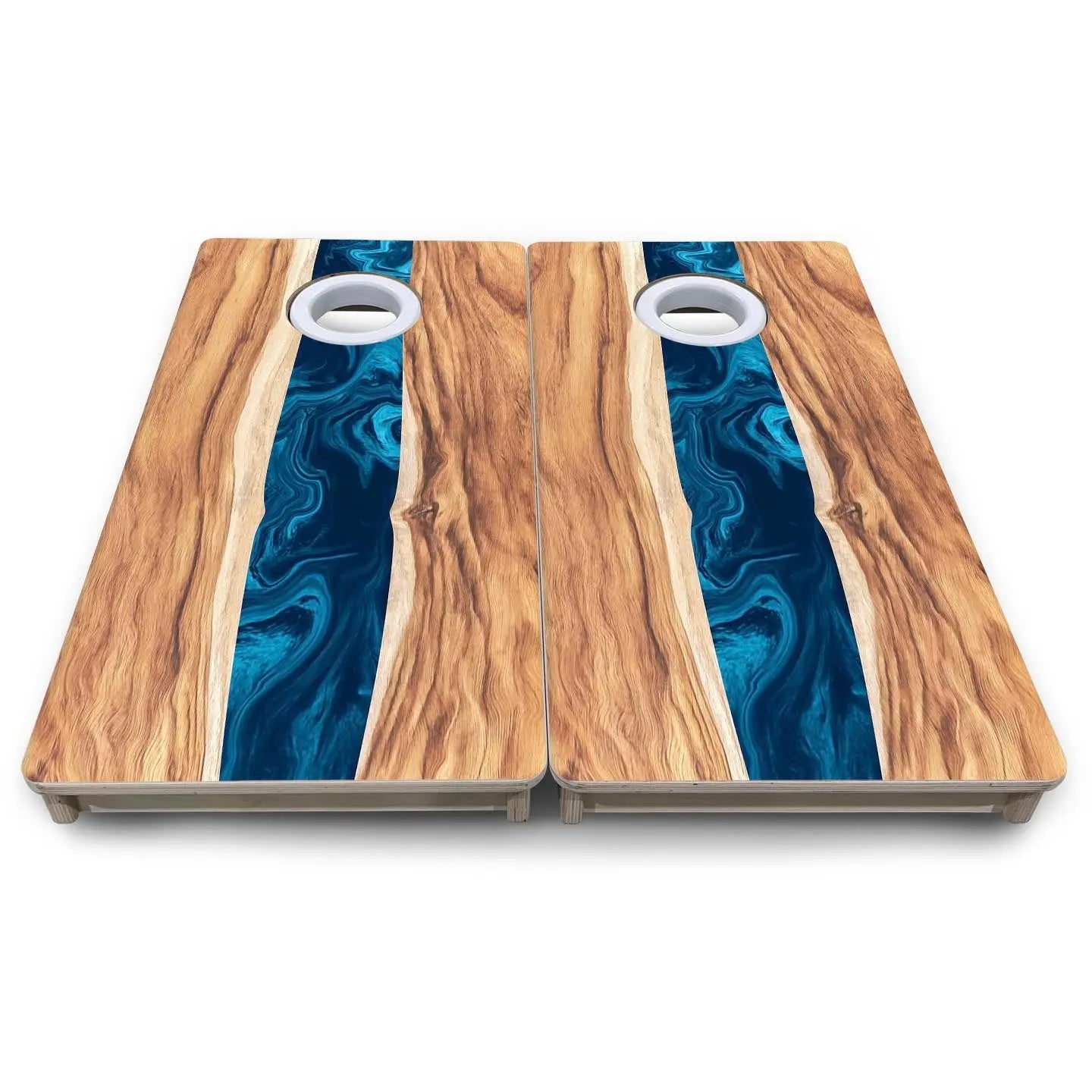 Live Edge River - Mini or Vacation Size Cornhole Boards by Cornhole Solutions, custom cornhole board detail photo 8
