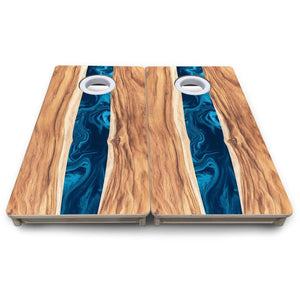 Live Edge River - Mini or Vacation Size Cornhole Boards by Cornhole Solutions, custom cornhole board detail photo 8